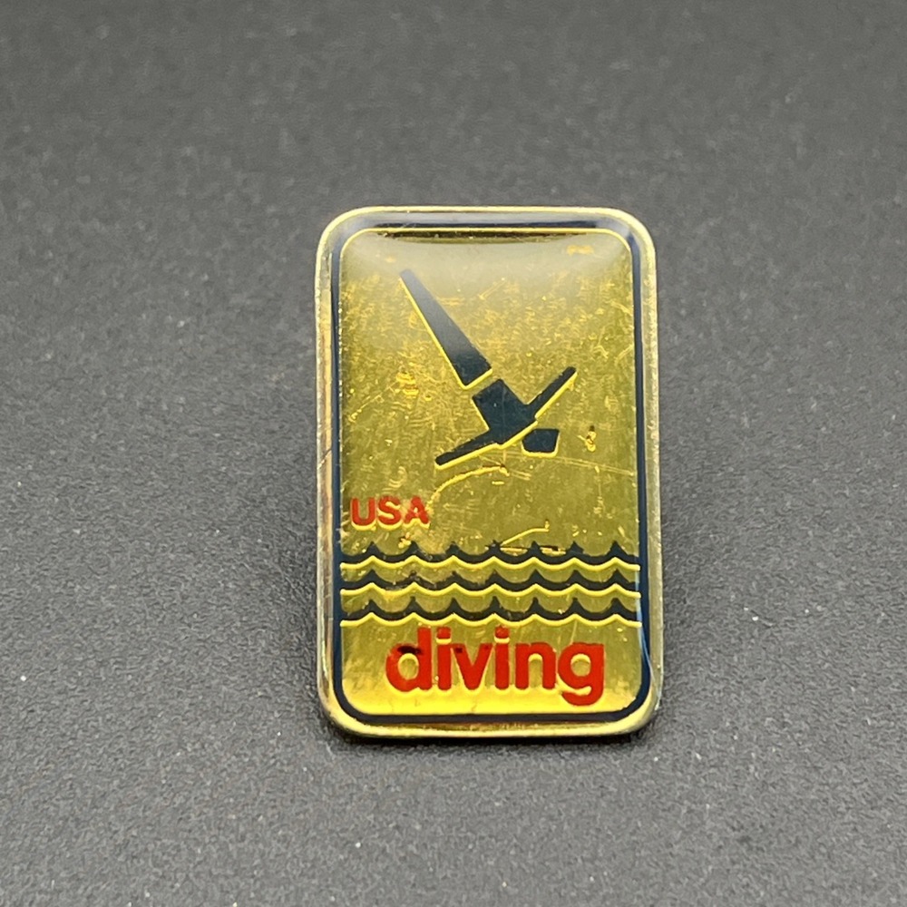 Vintage Olympics Diving Event Team USA Lapel Hat Pin
